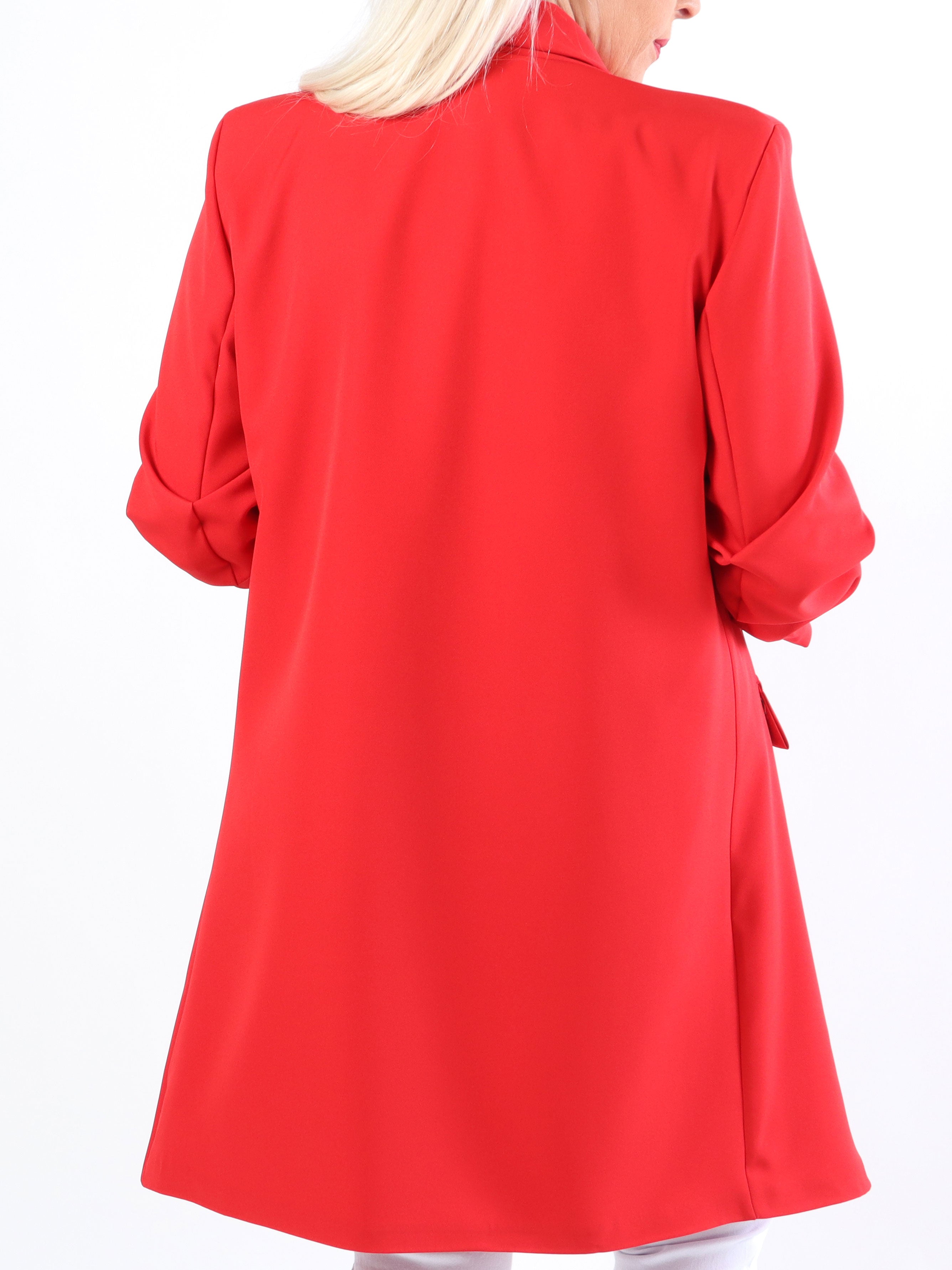 Mila Long - Stilren blazer med rynk på ærmet